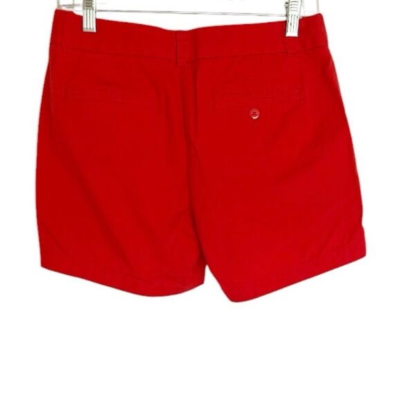 J. Crew Bright Red Broken Chino Shorts 5” inseam 100% Cotton Size 2 - Picture 2 of 6